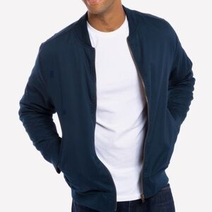 Mens Bomber Jacket Navy Blue XL Line of Trade Compass Lightweight Full Zip Coat